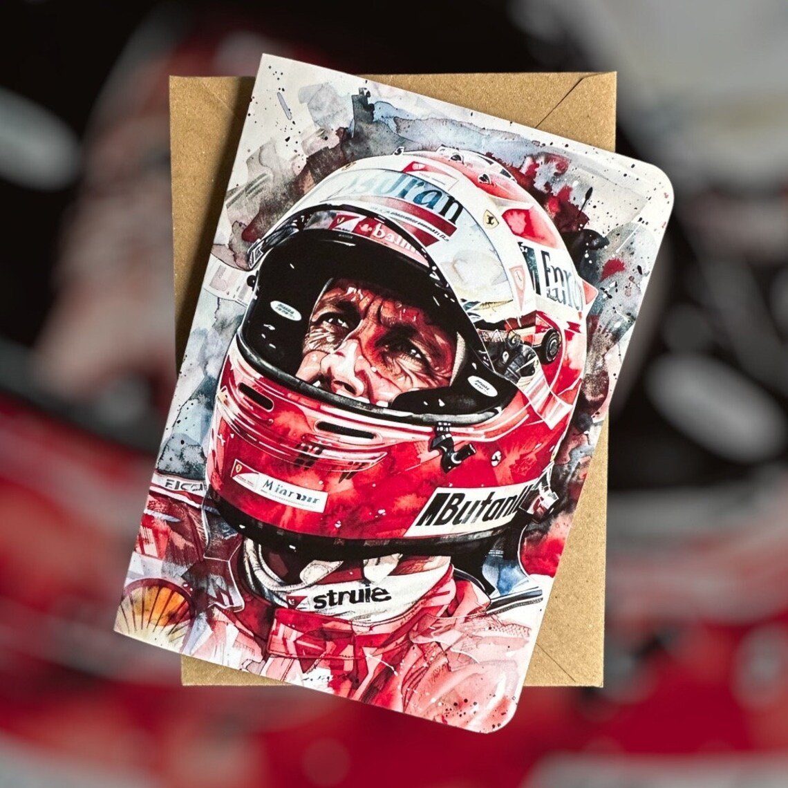Personalised Formula One Racing Birthday Card (Schumacher-Inspired)