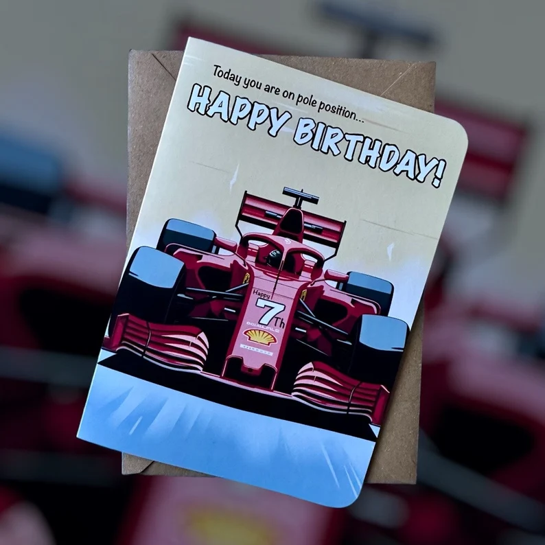 Personalised Formula One–Inspired Birthday Card - Image 2