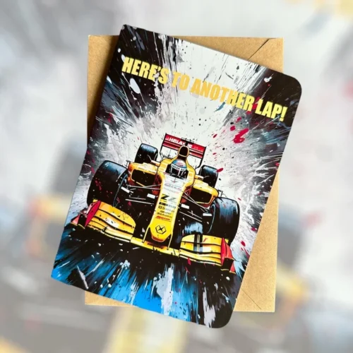 “Here’s to Another Lap” Formula One Birthday Card
