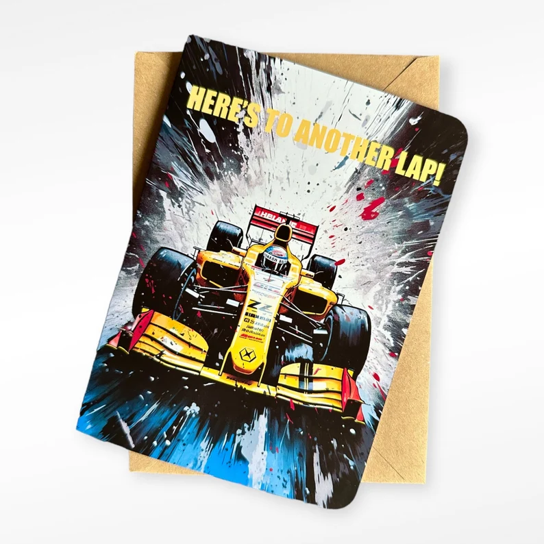 “Here’s to Another Lap” Formula One Birthday Card - Image 4