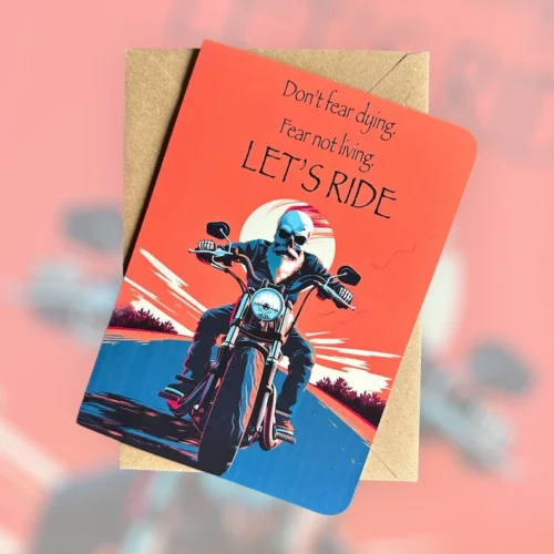 Motivational Motorcycle Birthday Card – “Let’s Ride”