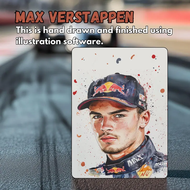 Formula One Driver Portrait Birthday Card (Racing Champion–Inspired)