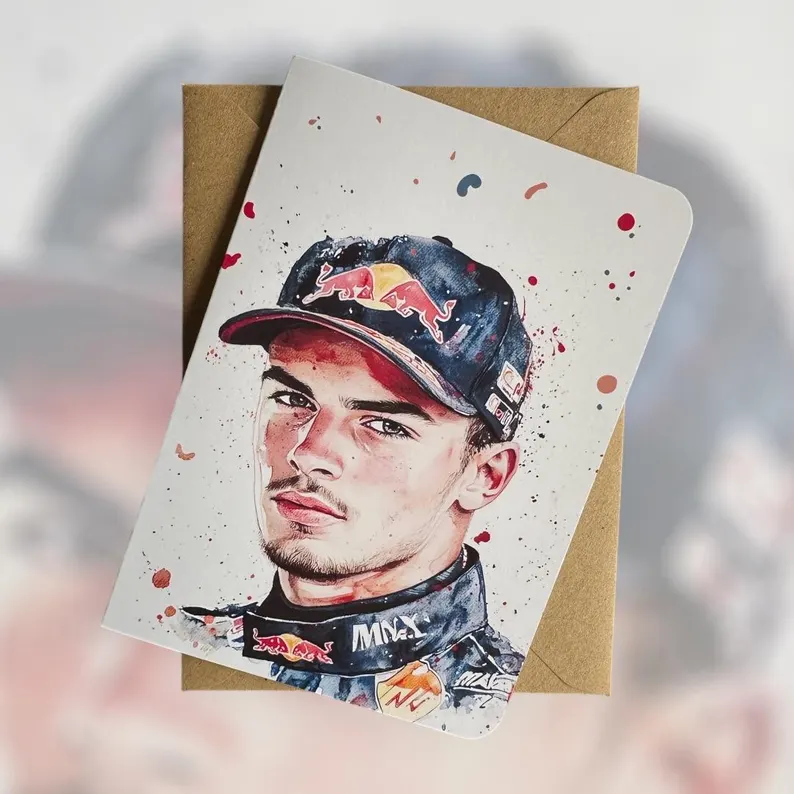 Formula One Driver Portrait Birthday Card (Racing Champion–Inspired) - Image 2