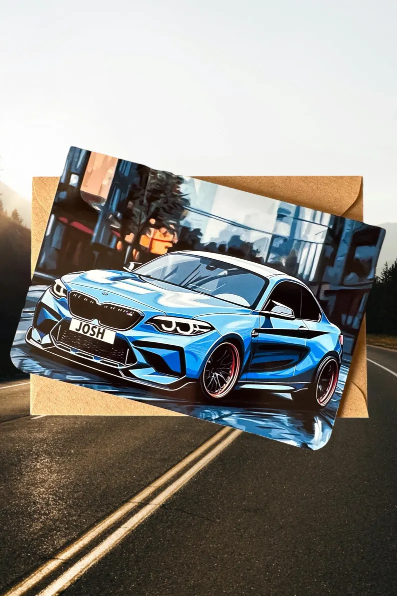 Personalised BMW M2 Birthday Card