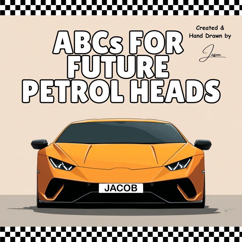 ABCs for Future Petrol Heads – Personalised Automotive Alphabet Book